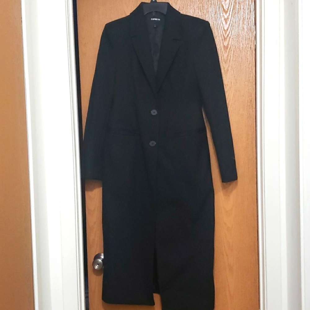 EXPRESS full length coat BLACK